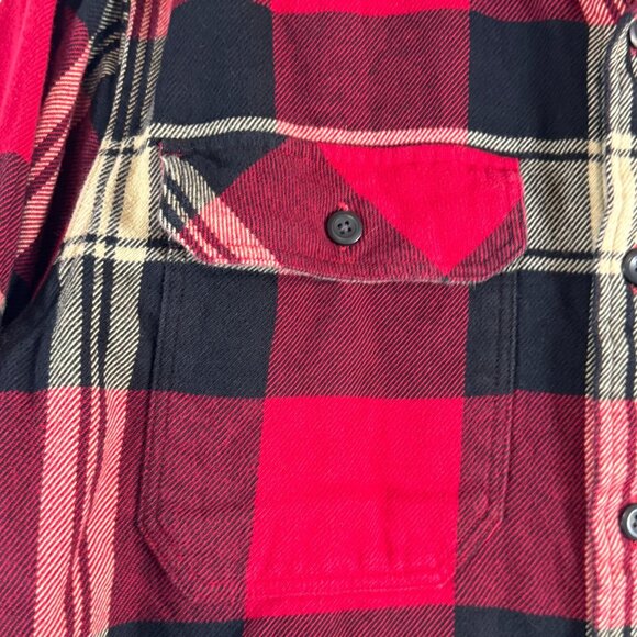 Patagonia Mens Organic Cotton Red & Black Plaid Button-Up Long Sleeve Shirt Size - Picture 7 of 9